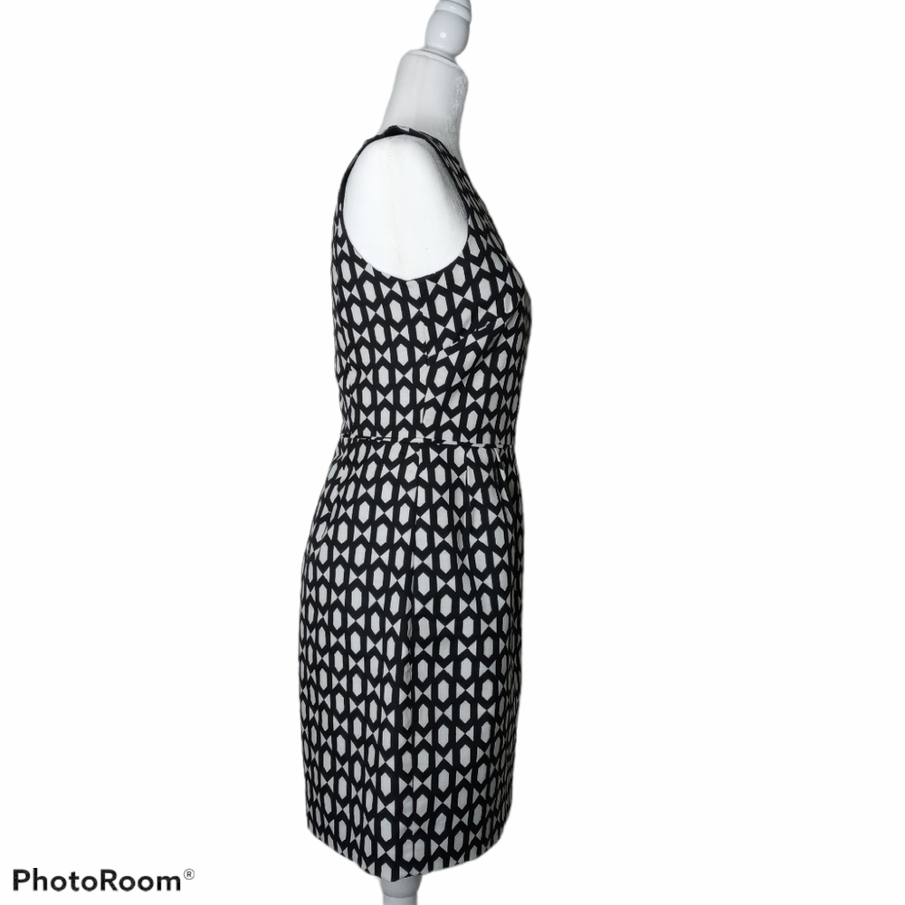 J. Crew Women Dress Size 2 Jacquard Black & White - Picture 2 of 9